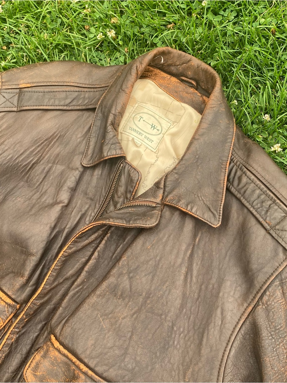 100% Leather 80s Men's Brown Bomber Jacket - Picture 3 of 11